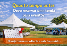 Quanto Tempo Antes Reservar Tenda para Evento? Guia Completo Quanto tempo antes reservar tenda para evento com estrutura montada ao ar livre