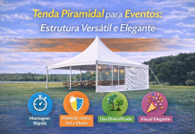 Tenda Piramidal para Eventos: Estrutura Versátil e Elegante Tenda piramidal branca montada para evento ao ar livre