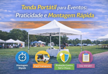 Tenda portátil para eventos Tenda portátil sanfonada montada em evento ao ar livre