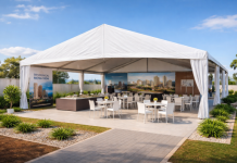 Tendas para Lançamentos Imobiliários: Estrutura para Vender Mais Tenda para lançamento imobiliário com estrutura profissional e ambiente de atendimento