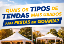 Quais os Tipos de Tendas Mais Usados para Festas em Goiânia? Tipos de tendas para festas em Goiânia como piramidal, sanfonada e galpão