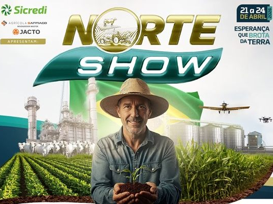 Norte Show 2026 Evento Norte Show com exposição de máquinas agrícolas e público