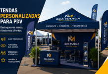 Tendas Personalizadas para PDV em Feiras Tenda personalizada para PDV em feira promocional com identidade visual profissional e estrutura para exposição de marca