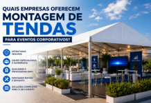 Quais Empresas Oferecem Montagem de Tendas para Eventos Corporativos? Tenda corporativa montada para evento empresarial ao ar livre