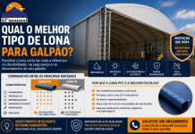 Qual o Melhor Tipo de Lona para Galpão? Lona de PVC de alta resistência instalada em um galpão lonado da Tendas El Shaddai, destacando proteção contra chuva, raios UV e longa durabilidade para aplicações industriais.