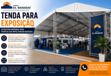Tenda para Exposição: Estrutura Moderna para Feiras, Eventos e Exposições Tenda para exposição da Tendas El Shaddai com estrutura metálica e cobertura em lona PVC utilizada em feira comercial, exposição agropecuária e evento corporativo.