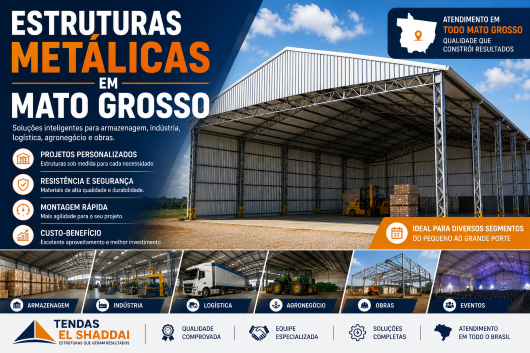 Estruturas Metálicas em Mato Grosso | Tendas El Shaddai Estrutura metálica para galpão em Mato Grosso
