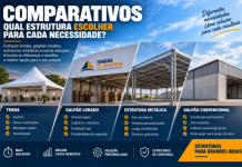 Comparativos: Qual Estrutura Escolher para Cada Necessidade? Comparativo entre tenda, galpão lonado, estrutura metálica e galpão convencional