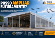 Posso Ampliar Futuramente? Entenda as Estruturas Modulares Galpão modular com área atual e espaço para futura ampliação