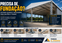 Precisa de Fundação? Entenda para Galpões e Tendas Galpão com estrutura metálica sobre base de concreto para apoio e fixação