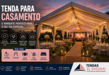 Tenda para Casamento: Como Escolher a Estrutura Ideal Tenda para casamento ao ar livre com decoração e estrutura para convidados
