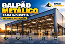 Galpão Metálico para Indústria: Vantagens e Aplicações Galpão metálico para indústria com estrutura de aço, grandes vãos e área para armazenamento