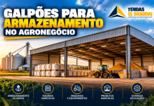 Galpões para Armazenamento no Agronegócio Galpão metálico para armazenamento no agronegócio com grãos, insumos e máquinas agrícolas